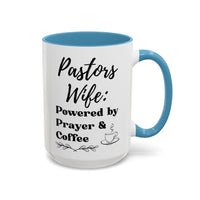 Pastor's Wife Coffee Mug - Powered by Prayer & Coffee