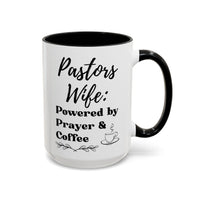 Pastor's Wife Coffee Mug - Powered by Prayer & Coffee