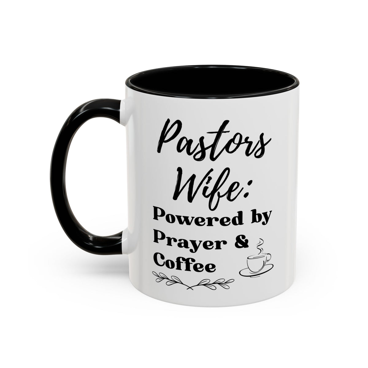 Pastor's Wife Coffee Mug - Powered by Prayer & Coffee