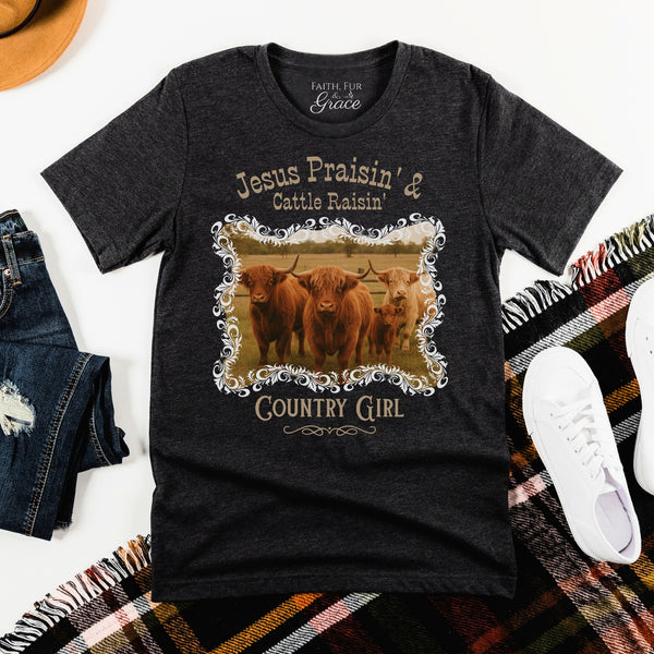 Jesus Praisin' & Cattle Raisin' Tee
