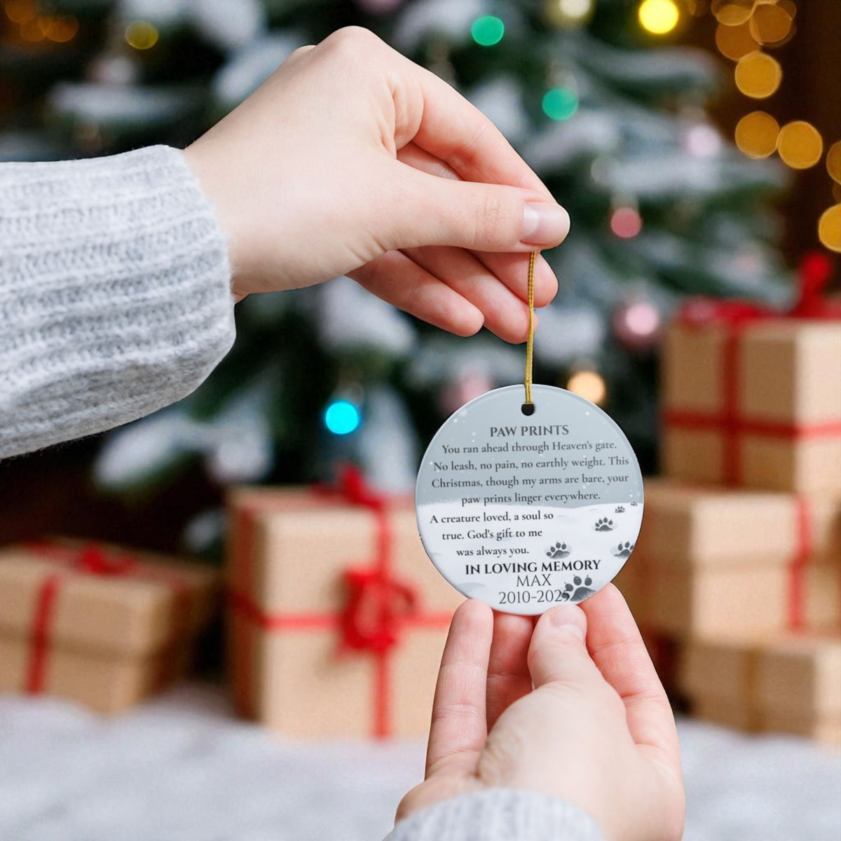 Custom Pet Memorial Ornament – Ceramic Keepsake with Poem