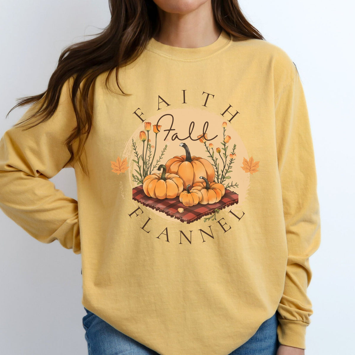 Faith Fall Flannel Long Sleeve Tee