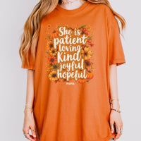 She is Patient, Loving, Kind, Joyful, Hopeful, Mama – Comfort Colors Tee