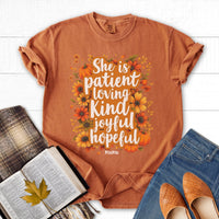 She is Patient, Loving, Kind, Joyful, Hopeful, Mama – Comfort Colors Tee