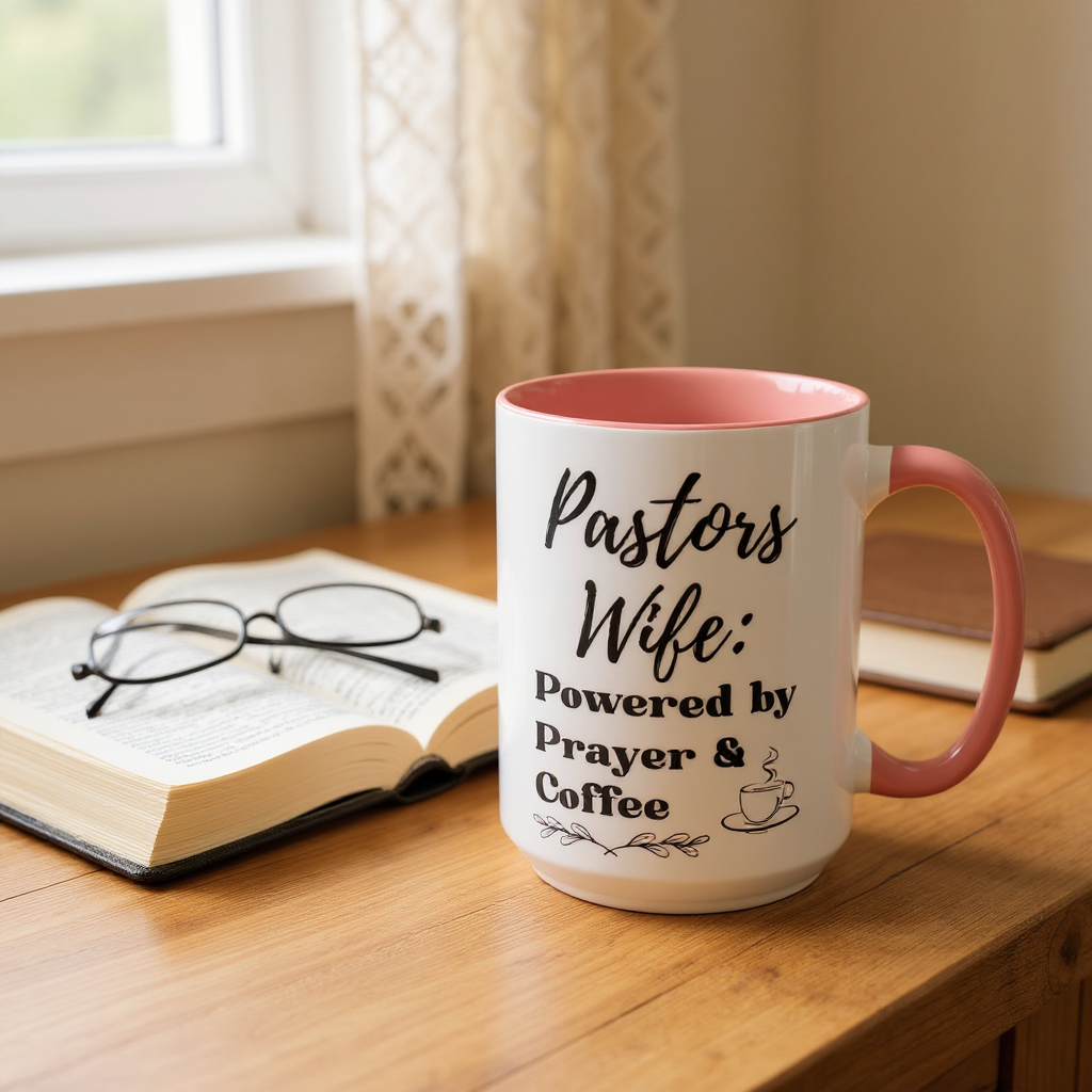 Pastor's Wife Coffee Mug - Powered by Prayer & Coffee