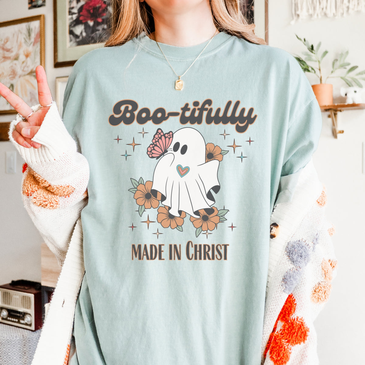 Boo-tifully Made in Christ Comfort Colors Tee