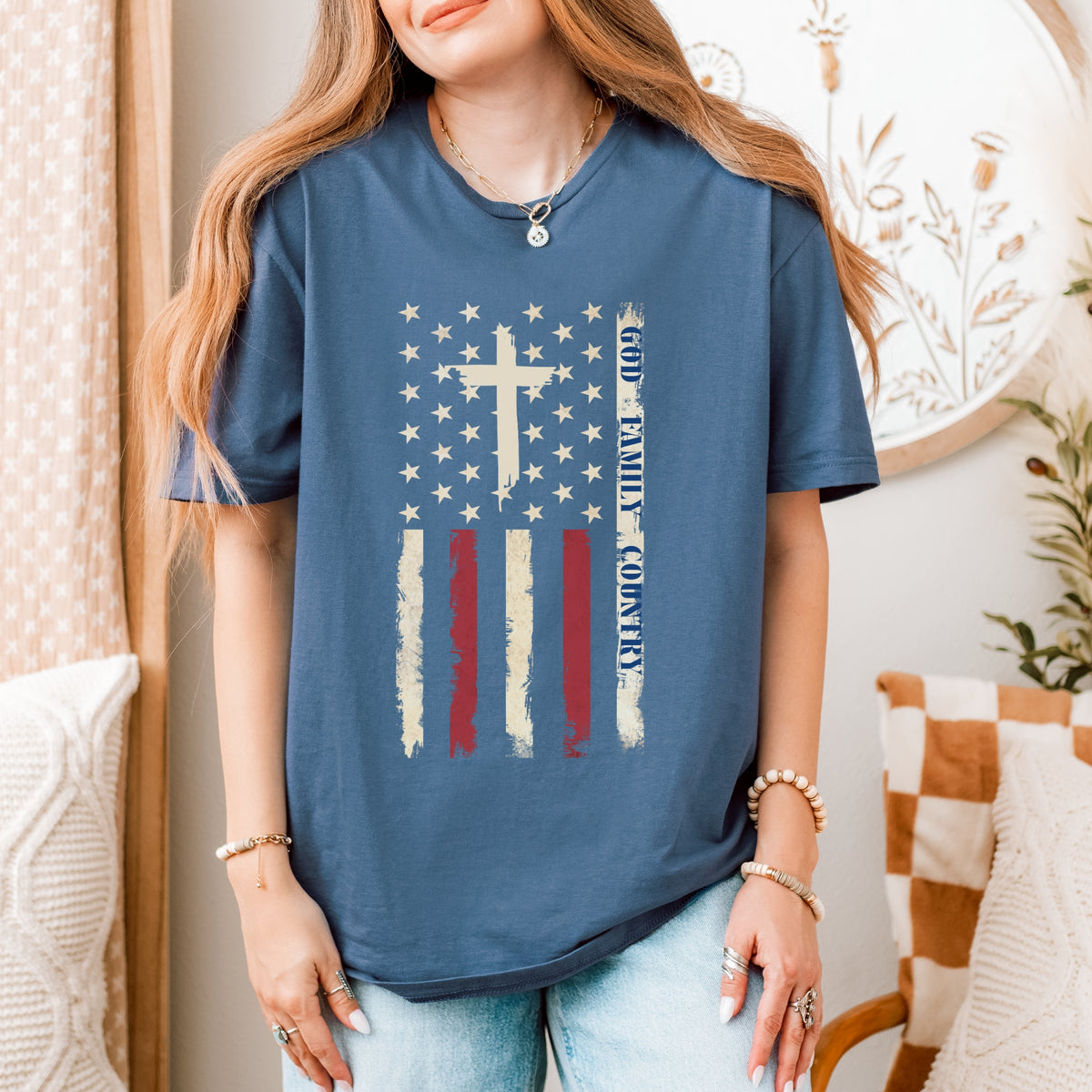 God Family Country Patriotic Tee
