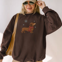 DACHSHUND FAUX EMBROIDERY SWEATSHIRT