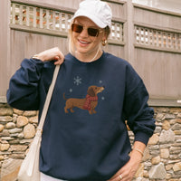 DACHSHUND FAUX EMBROIDERY SWEATSHIRT