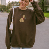 FRENCH BULLDOG FAUX EMBROIDERY SWEATSHIRT