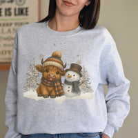 HIGHLAND COW & SNOWMAN SWEATSHIRT