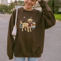 GOLDEN RETRIEVER WINTER SCENE SWEATSHIRT