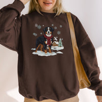 BERNESE MOUNTAIN DOG WINTER FAUX EMBROIDERED SWEATSHIRT