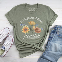 THE RIGHTEOUS SHALL FLOURISH WILDFLOWER TEE