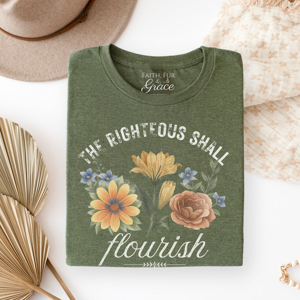 THE RIGHTEOUS SHALL FLOURISH WILDFLOWER TEE