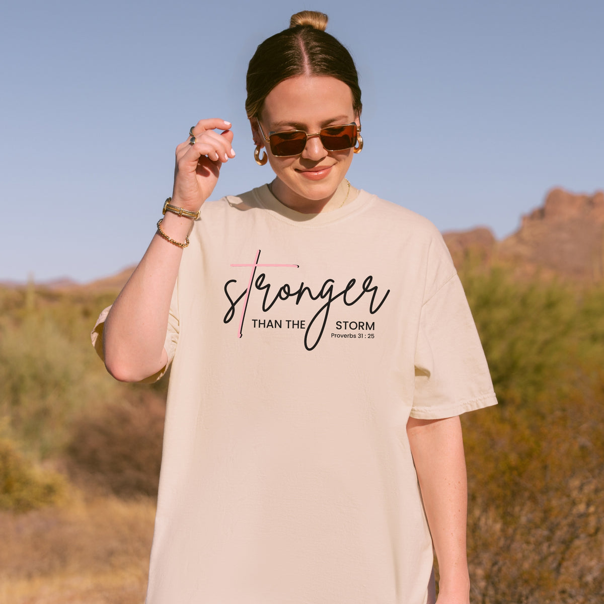 Stronger Than The Storm – Proverbs 31:25 Comfort Colors Tee