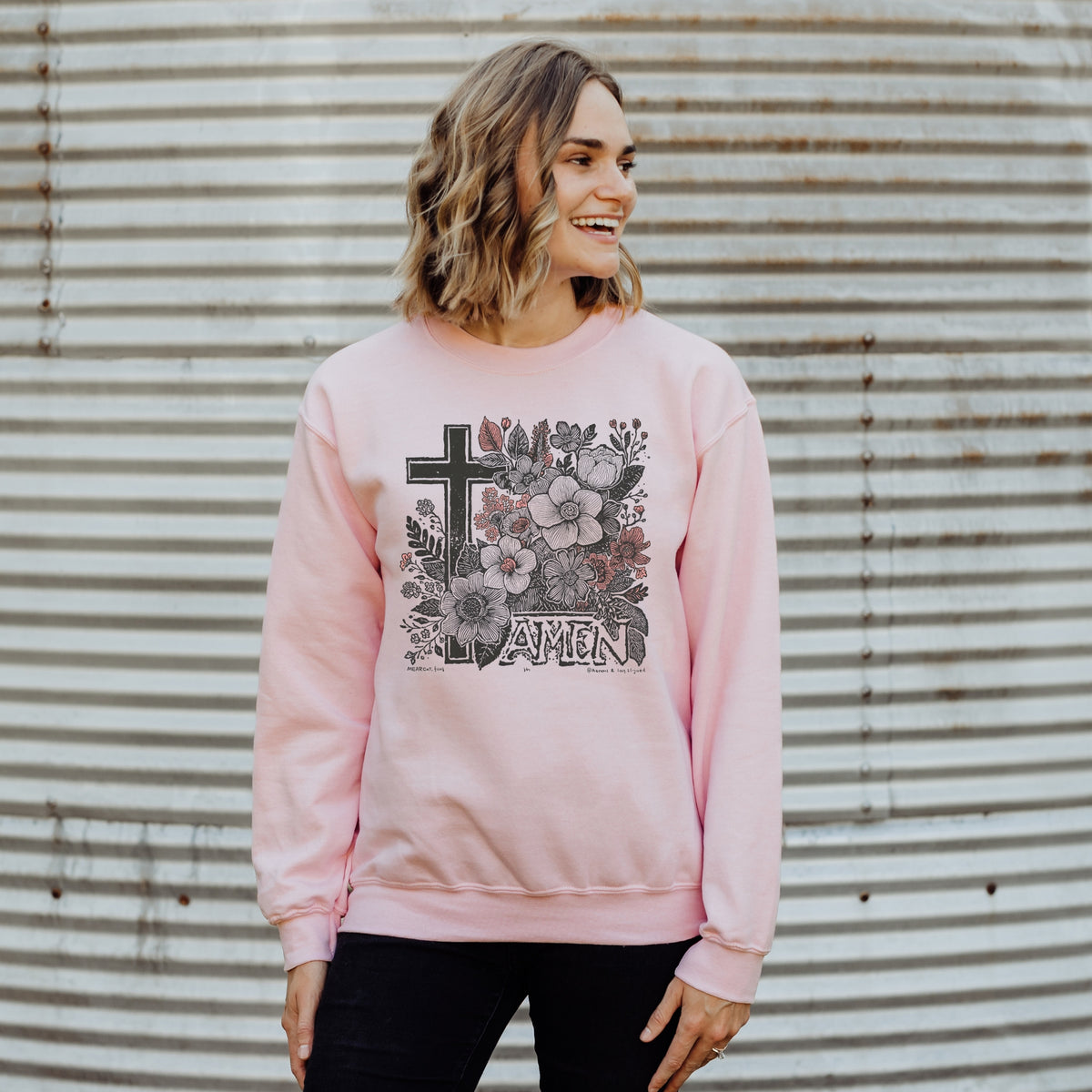 Vintage Linocut Floral Sweatshirt