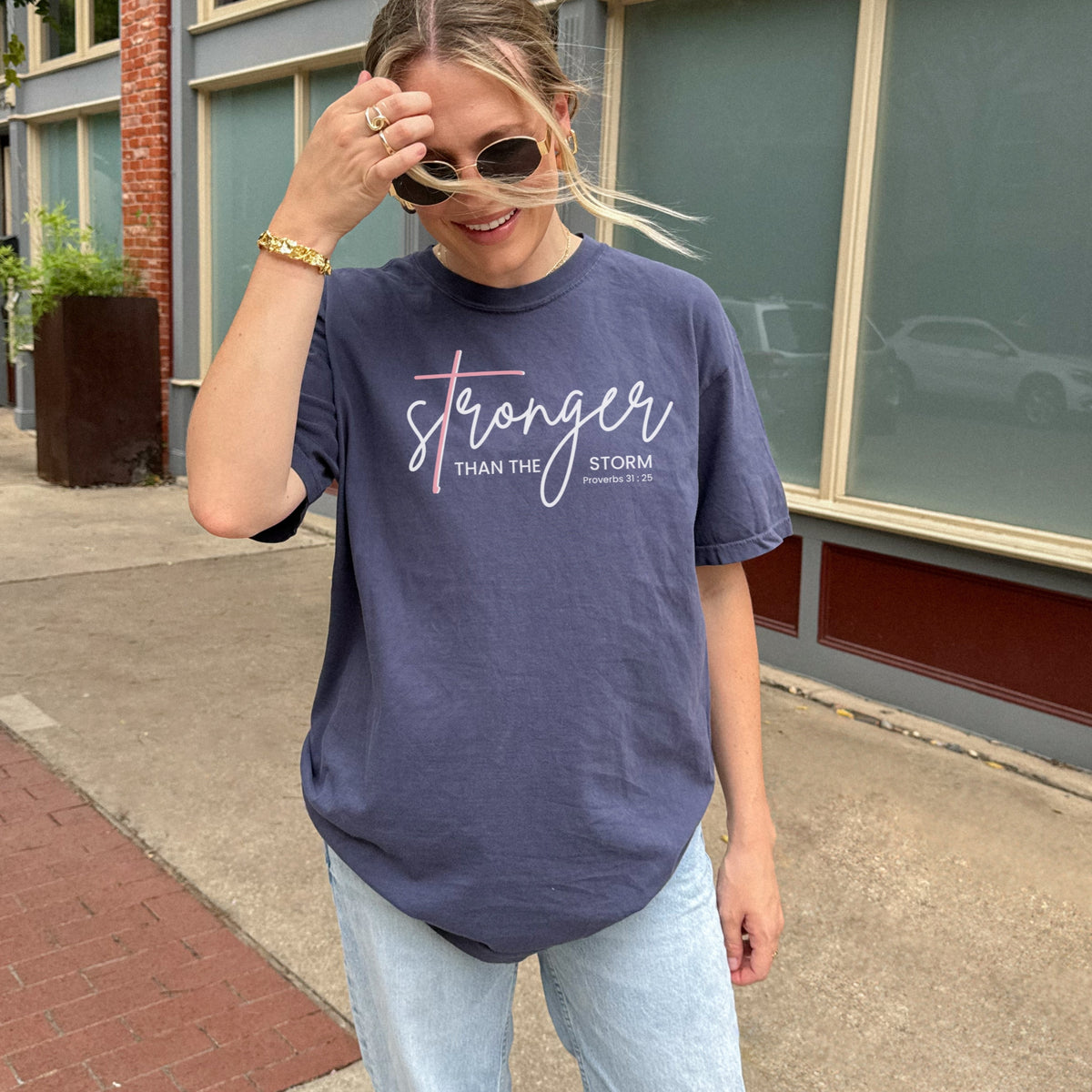 Stronger Than The Storm – Proverbs 31:25 Comfort Colors Tee