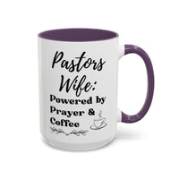 Pastor's Wife Coffee Mug - Powered by Prayer & Coffee