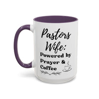 Pastor's Wife Coffee Mug - Powered by Prayer & Coffee