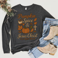 Pumpkin Spice & Jesus Christ Long Sleeve Tee