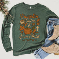 Pumpkin Spice & Jesus Christ Long Sleeve Tee
