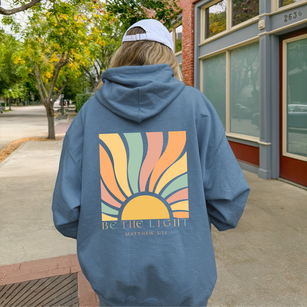 Be the Light – Matthew 5:14 Vintage Sun Hoodie